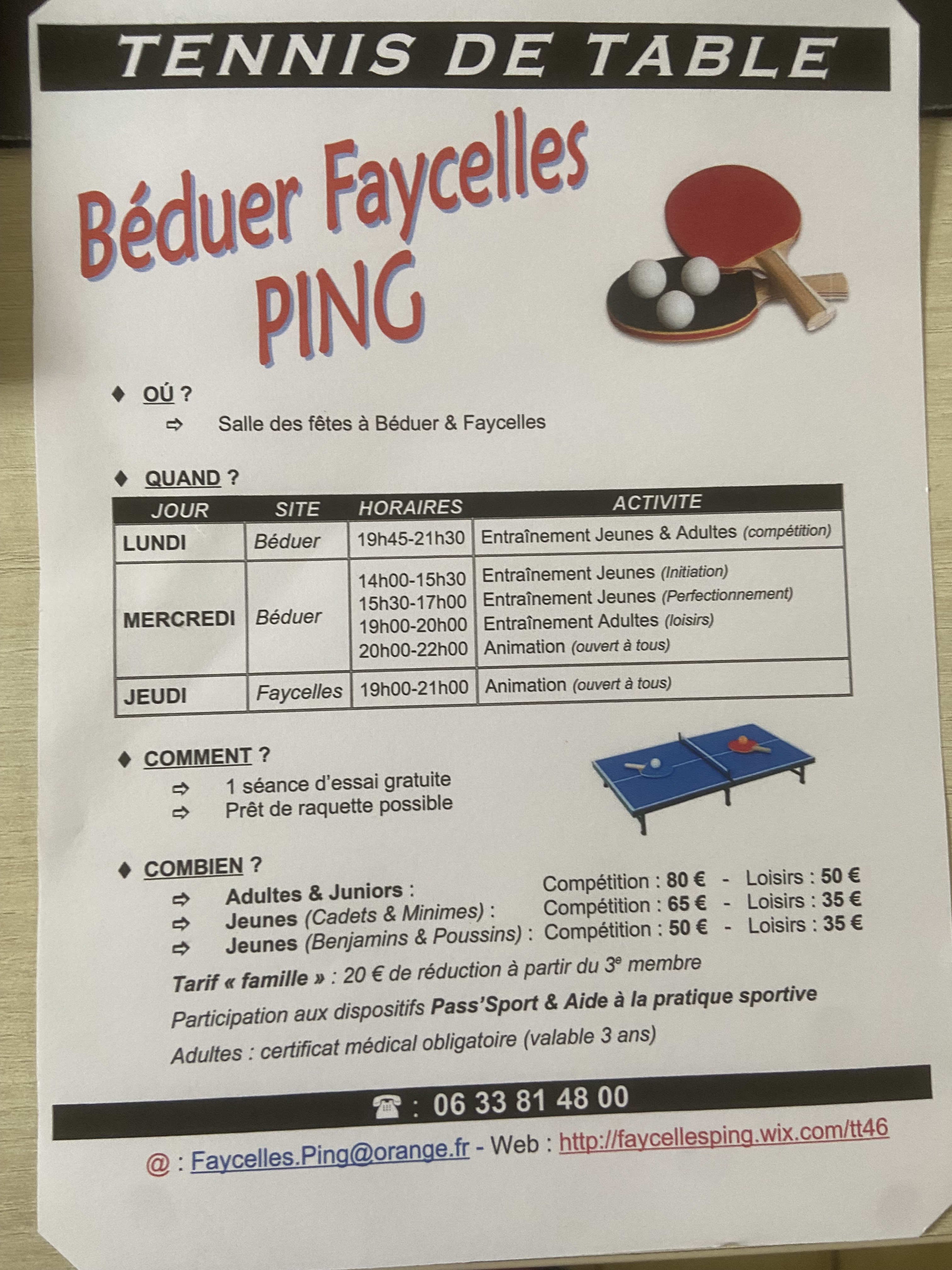 PING PONG BEDUER